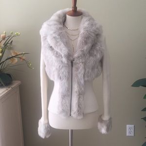 Boston Proper snow bunny sweater jacket xs